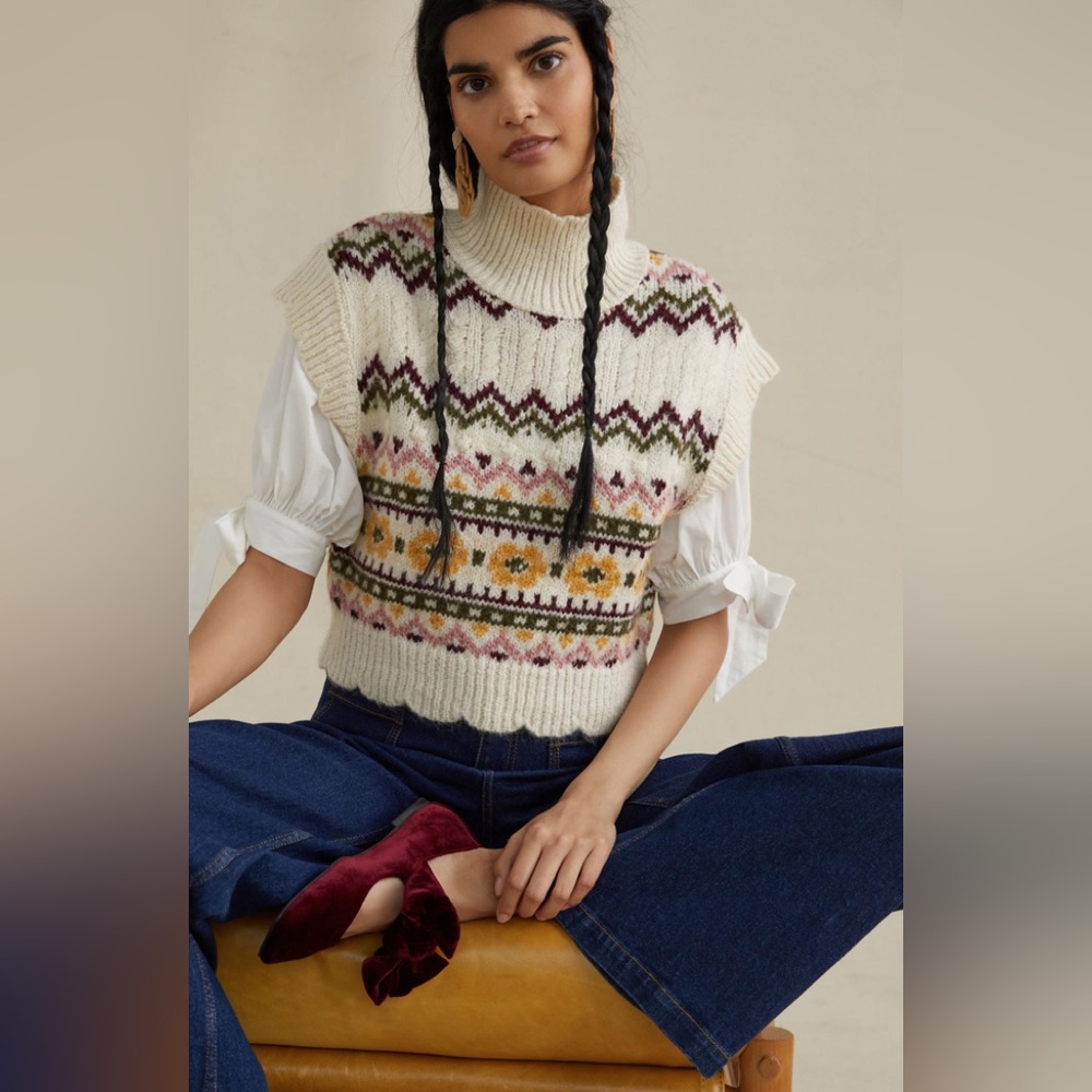 Anthropologie Turtleneck Sweater Vest